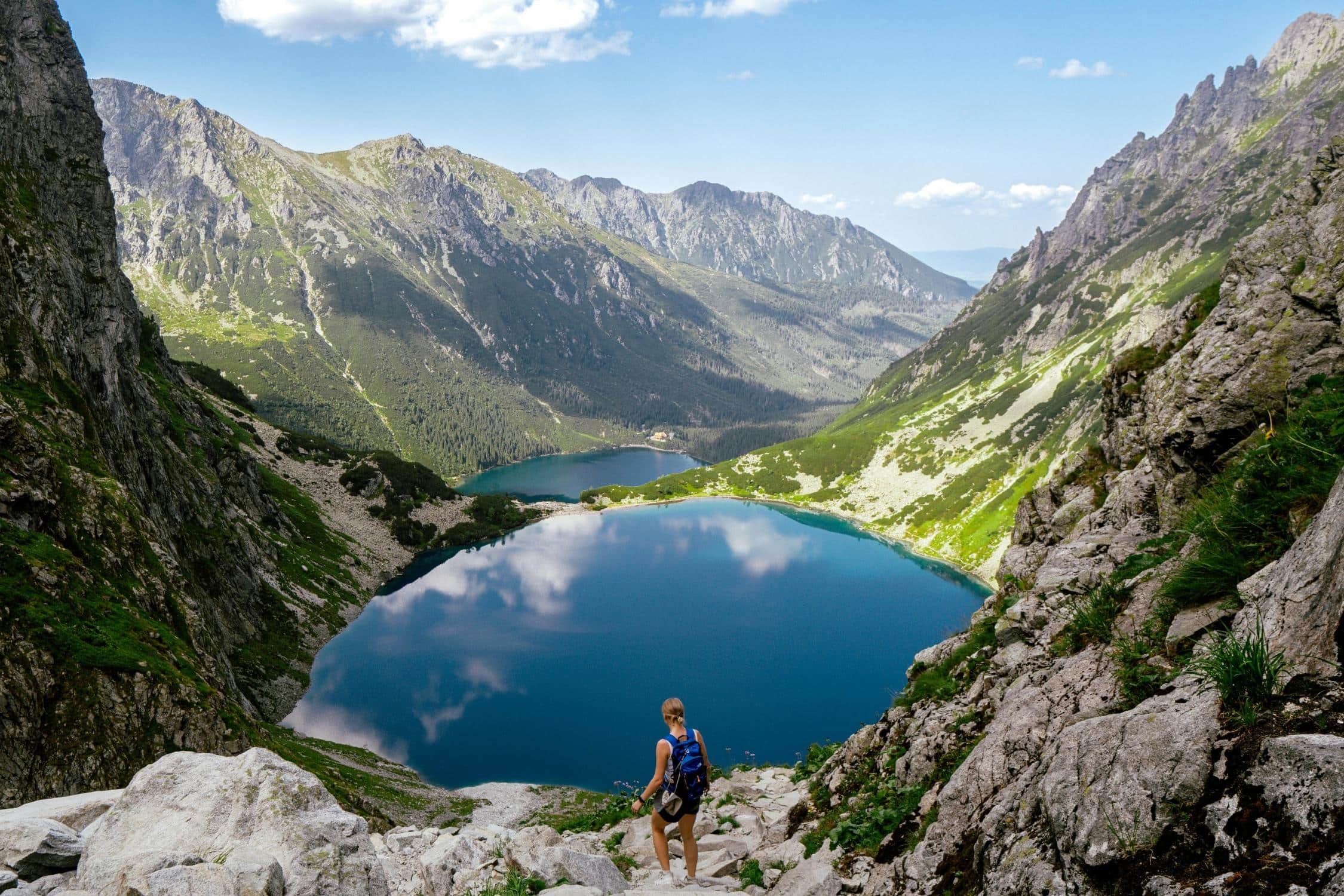 Lake hiker girl
